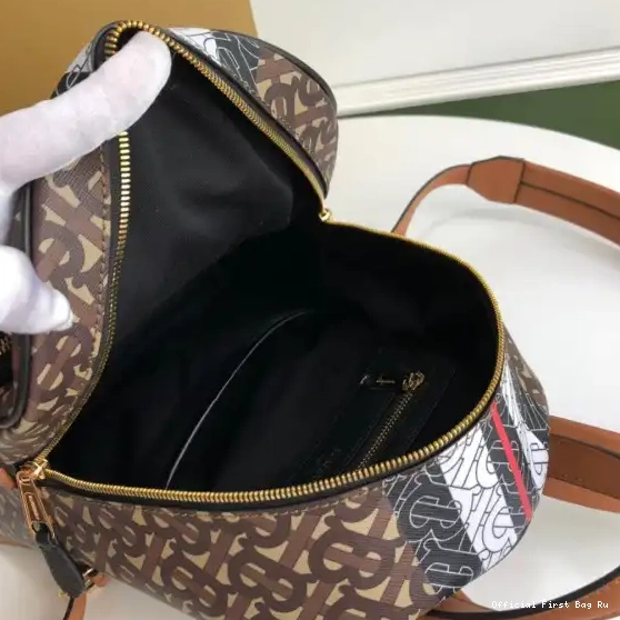 Official First Bag Ru TMONOGRAM BURBERRY E-CANVAS PRINT BACKPACK STRIPE 0611